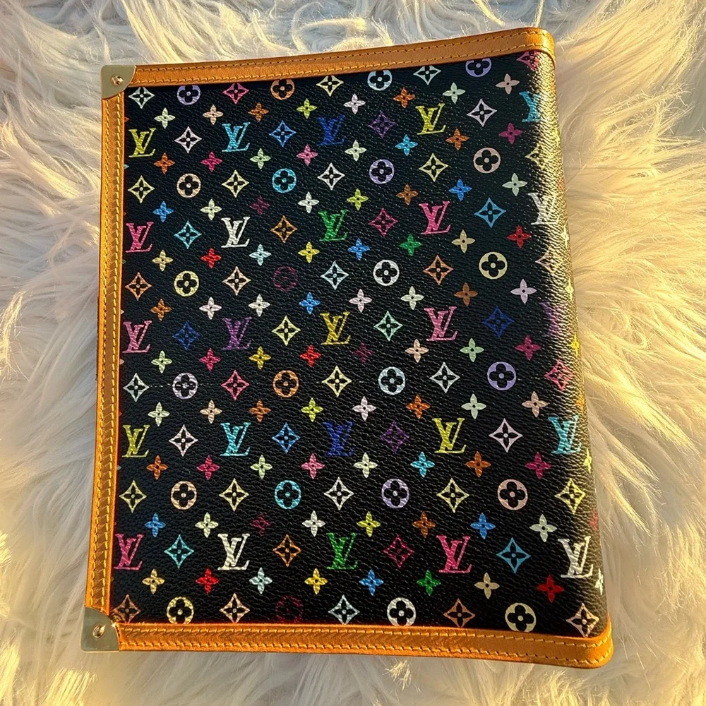 Louis Vuitton Large 6-ring Planner; Black Monogram Multicolor (fits A5 paper)